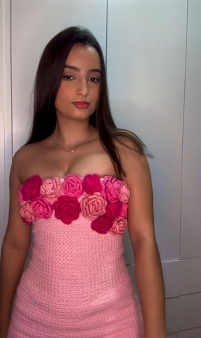 Vestido Crochê - Rosa