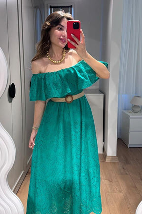 Vestido Malha Lese - Verde Escuro