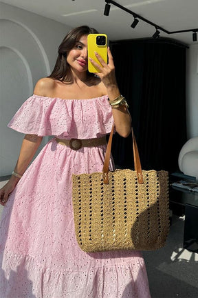 Vestido Malha Lese - Rosa