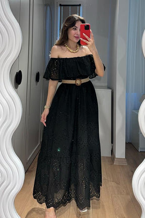 Vestido Malha Lese Preto