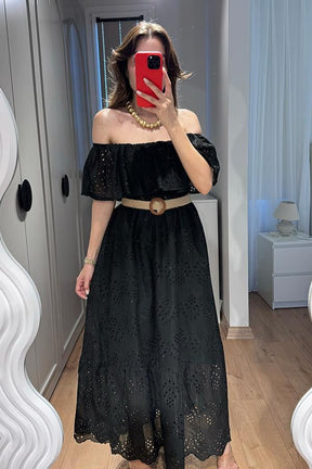 Vestido Malha Lese Preto