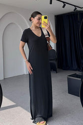 Vestido Longo Basic - Preto