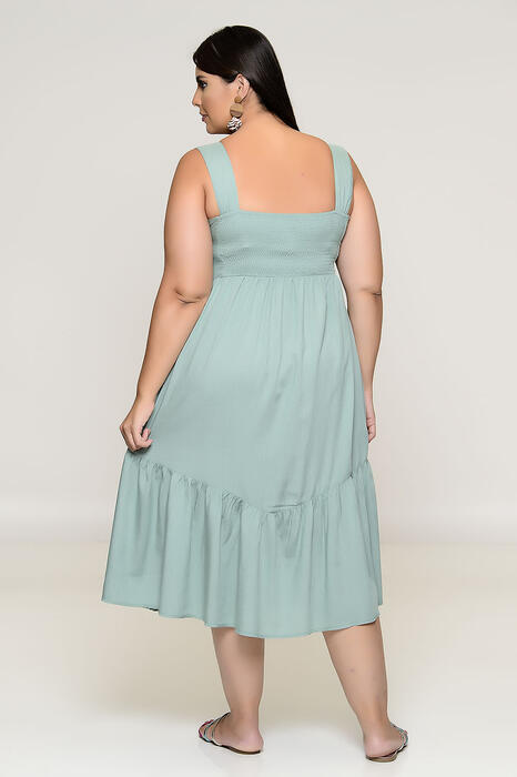 Vestido Midi Plus Size - Verde