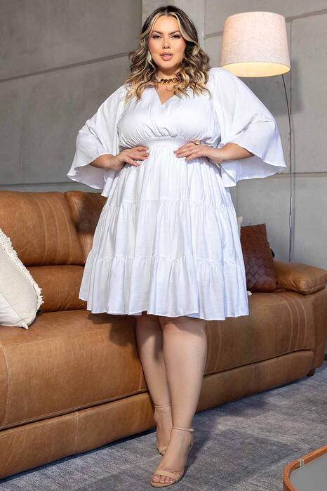 Vestido Plus Size Jade - Branco