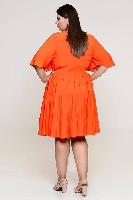 Vestido Plus Size Leve - Laranja